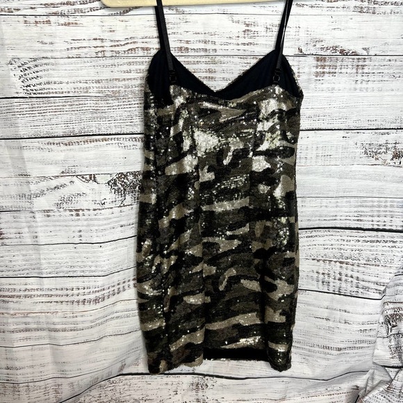 Topshop Camo Sequin Mini Bodycon Slip Dress Bling 8 - Picture 3 of 4